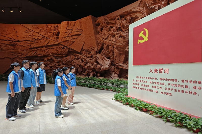 图为实践团自发感受入党誓词.jpg