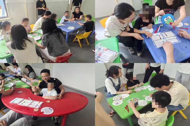图为志愿者陪伴孩子完成手工作品.jpg